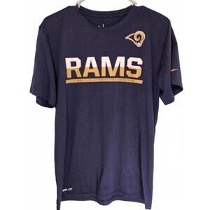 Nike‎ Los Angeles Rams NFL Football Men's Navy Blue T-Shirt Size Medium